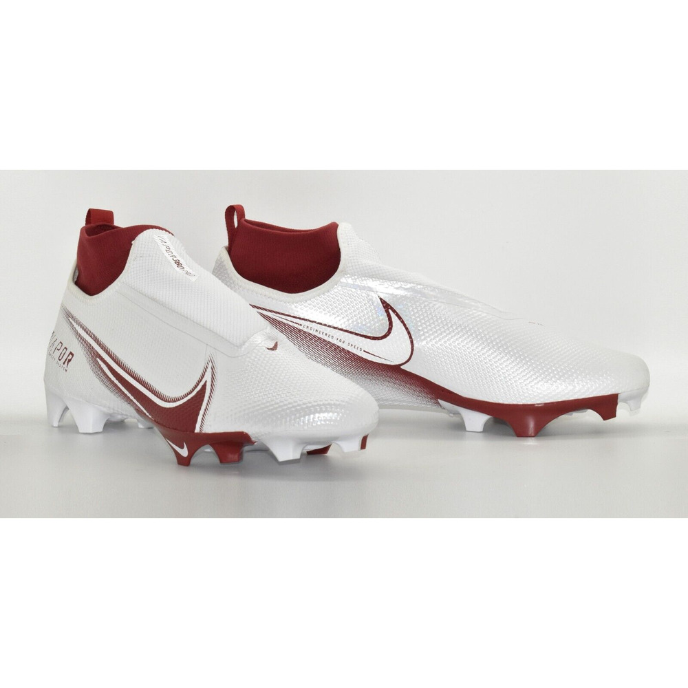 B0 NEW NIKE Vapor Edge Pro 360 White Maroon Red Football Cleats CV6345-110 Sz 15